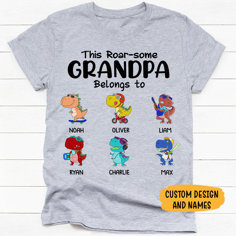 This Roar-some Belongs To, Dinosaur, Personalized Shirt, Gifts for Father and Grandpa