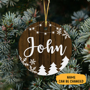 Personalized Name Wood, Christmas Ornaments, Custom Holiday Decoration