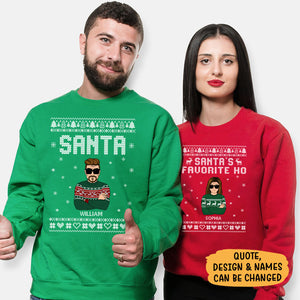 Santa's Favorite Ho, Personalized Custom Sweaters, Couple Matching Shirts, Christmas Gifts For Couple