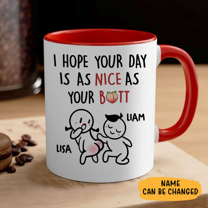 Hope Your Day Is Happy, Personalized Accent Mug, Funny Valentine's Day Gift For Her