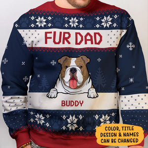 Fur Dad Fur Mom, Personalized All-Over-Print Sweatshirt, Christmas Gift For Pet Lovers