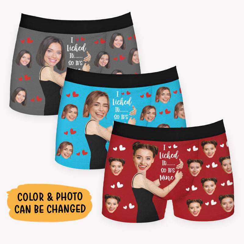 I Licked It So It's Mine - Personalized Photo Matching Underwear
