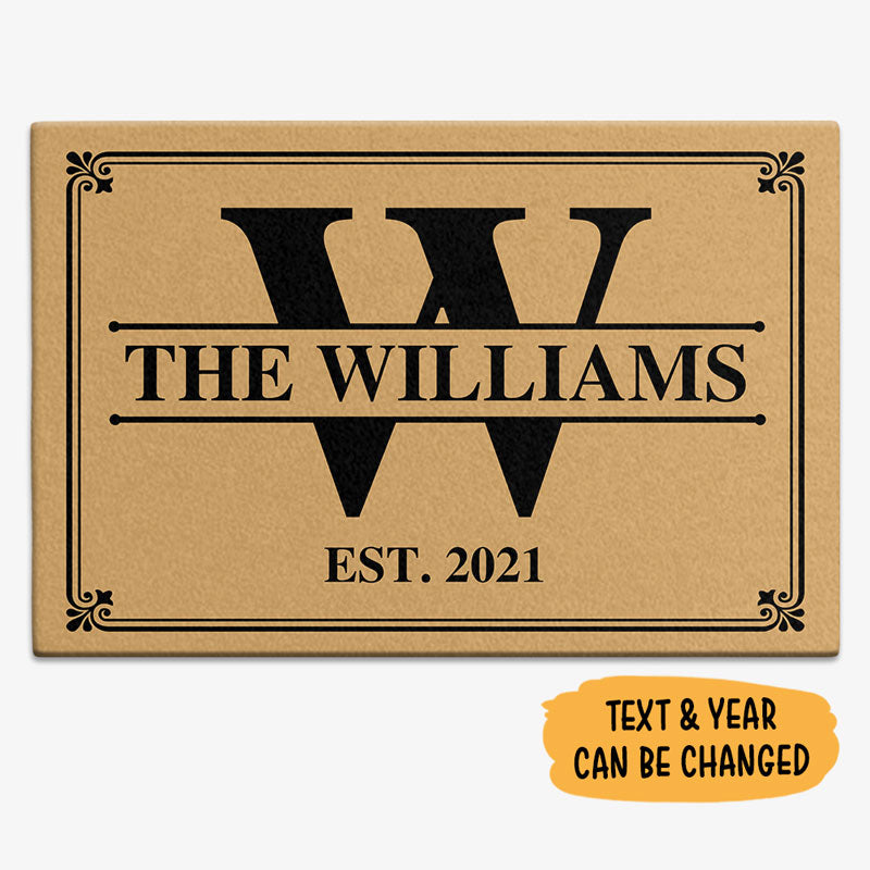 Personalized Custom Last Name Doormat Personalized Welcome 