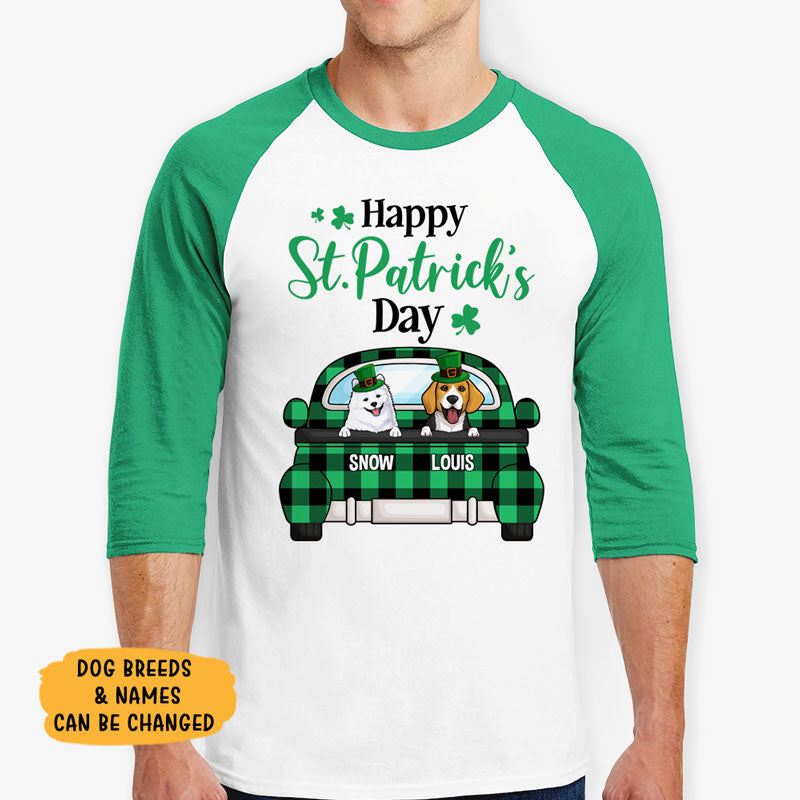 Happy St. Patrick's Day, Personalized St. Patrick's Day Unisex Raglan Shirt, St Patricks Day