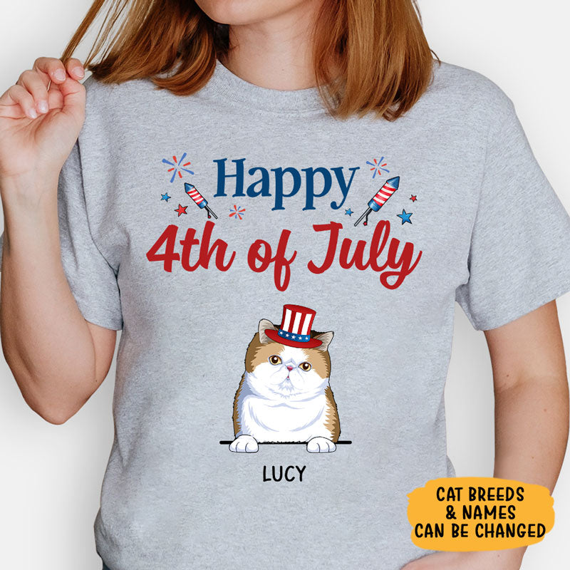 Happy 4th Of July Cats, Personalized Shirt for Cat Lovers