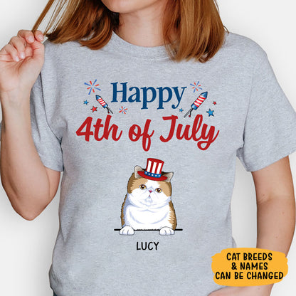 Happy 4th Of July Cats, Personalized Shirt for Cat Lovers