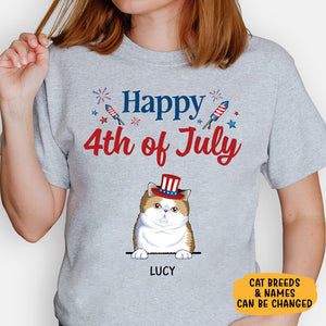 Happy 4th Of July Cats, Gift For Cat Lover, Custom Shirt For Cat Lovers, Personalized Gifts