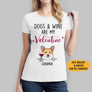 Dogs and Wine, Valentine, Custom T Shirt, Personalized Gifts for Dog Lovers