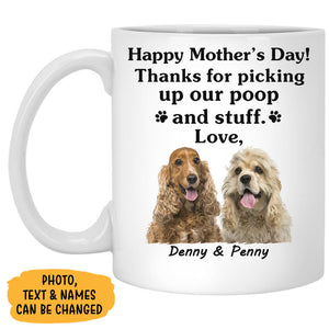 Thanks For Picking My Poop, Personalized Accent Mug, Gift For Dog Lovers, Custom Photo
