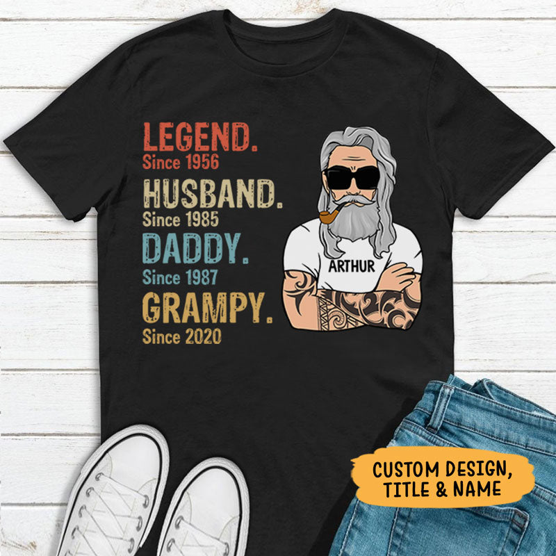 Vintage Legend Husband Since Years Old Man, Personalized Father's Day Shirt