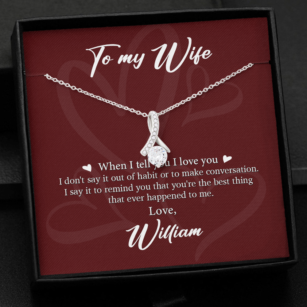 When I Say I Love You More, Personalized Luxury Necklace, Message Card Jewelry, Gifts for Her, Alluring Beauty Jewelry / Standard Box