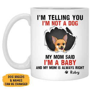 My Mom Said, Funny Personalized Mug, Custom Gift for Dog Lovers