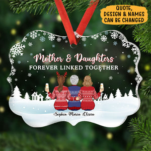 The Love Between Mother And Daughter, Personalized Shape Ornaments, Christmas Gift For Family