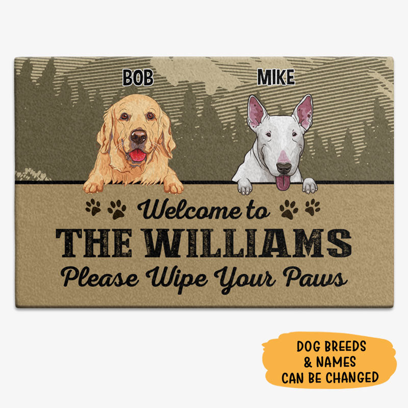 Please Wipe Your Paws Doormat, Gift For Dog Lovers, Personalized Doormat, New Home Gift