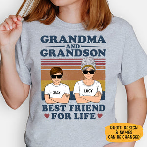 Custom Grandma and Grandson Kid Quote, Personalized Shirt, Gifts for Grandma and Grandson
