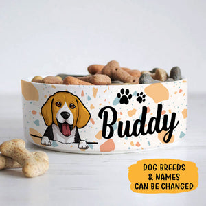 Personalized Custom Dog Bowls, Terrazzo, Gift for Dog Lovers