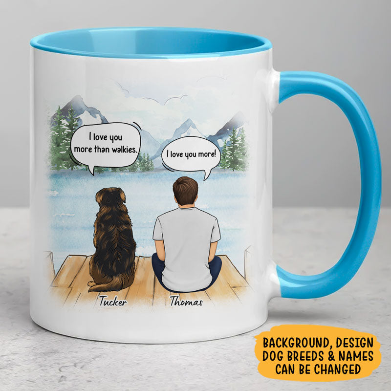 Thank For The Belly Rubs Conversation, Personalized Accent Mug, Custom Gifts For Dog Lovers