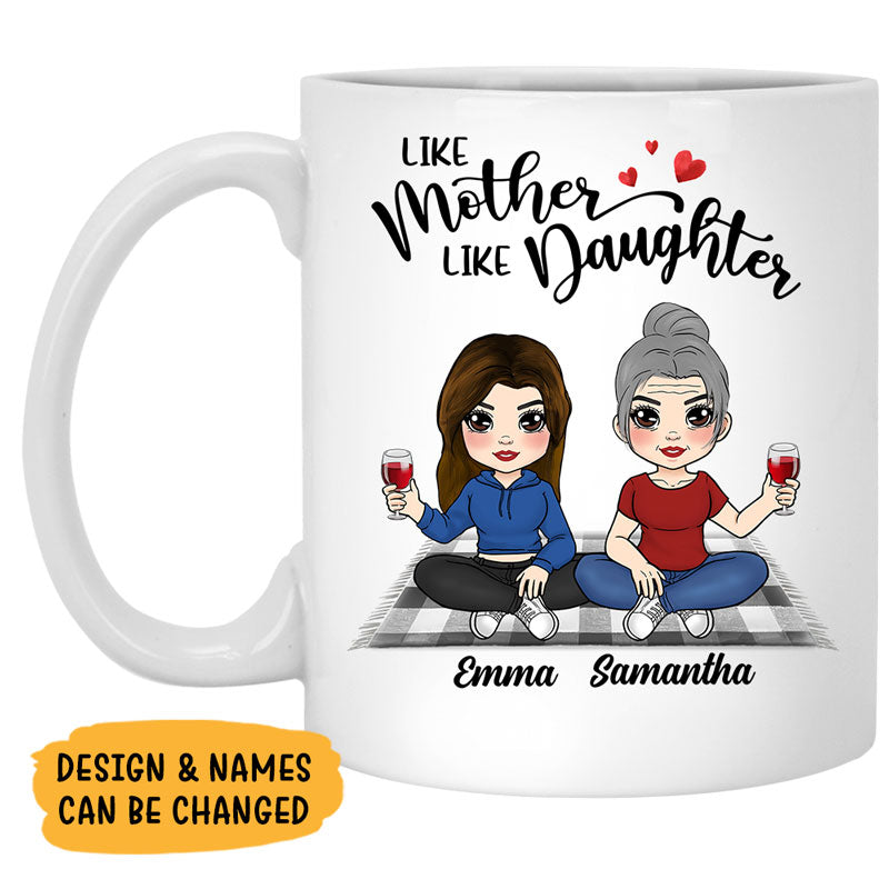 Like Mother Like Daughter Oh Crap Chibi, Personalized Coffee Mug