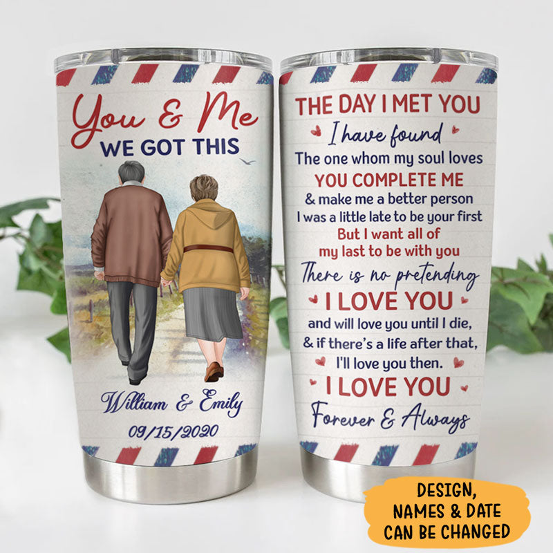 Forever And Always, Personalized Tumbler Cup, Anniversary Gifts For Couple