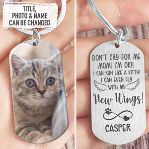 Don't Cry For Me, Personalized Keychain, Pet Memorial Gifts, Gifts For Cat Lovers, Custom Photo