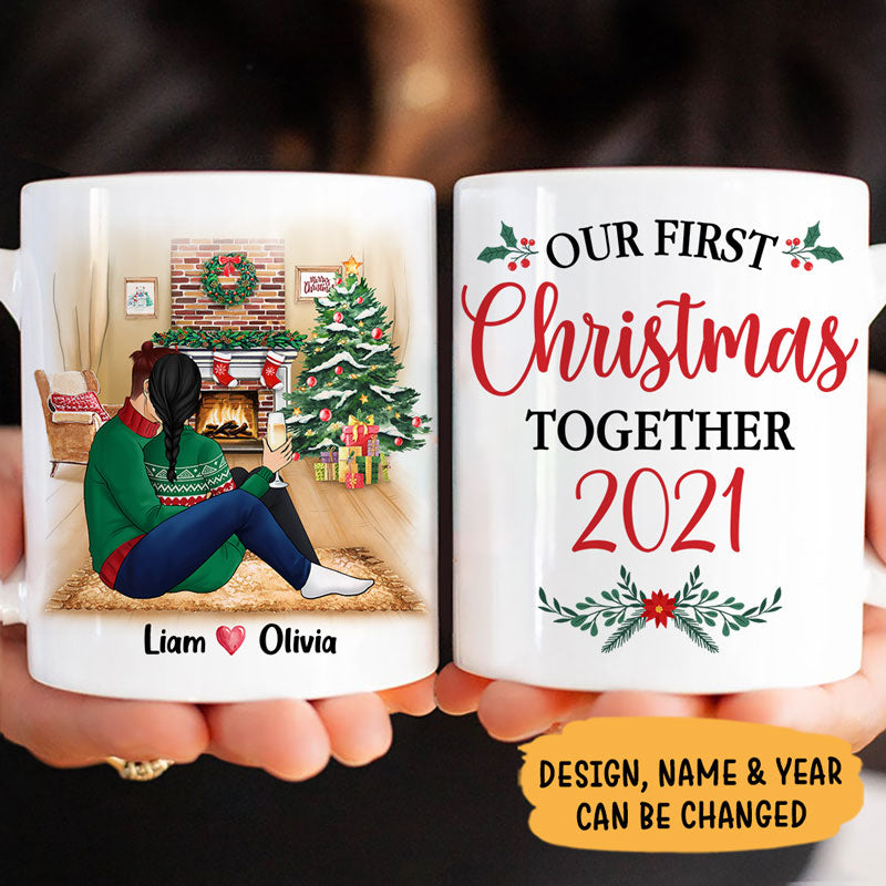 Our First Christmas Together, Personalized Mug, Christmas Gift For Lovers