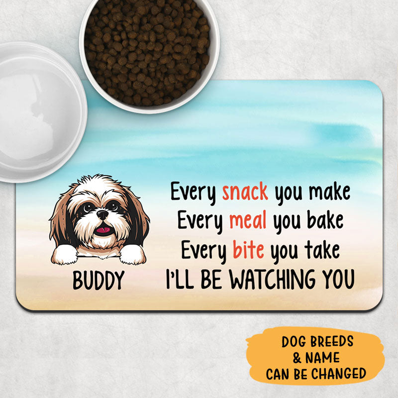 Every Snack You Make Pet Placemat, Personalized Pet Food Mat, Dog Lovers Gifts