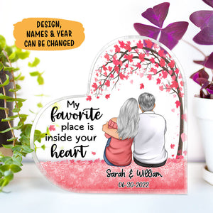 My Favorite Place, Personalized Keepsake, Heart Shape Plaque, Anniversary Gifts