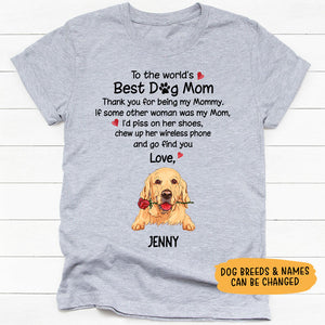 Thank You For Being Our Mommy, Personalized Shirt, Custom Shirt, Gift For Dog Lovers