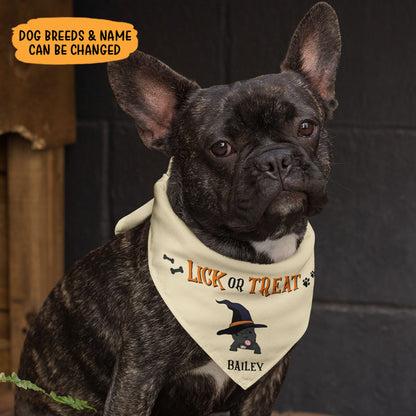 Lick Or Treat, Personalized Dog Bandana, Halloween Costumes for Dogs