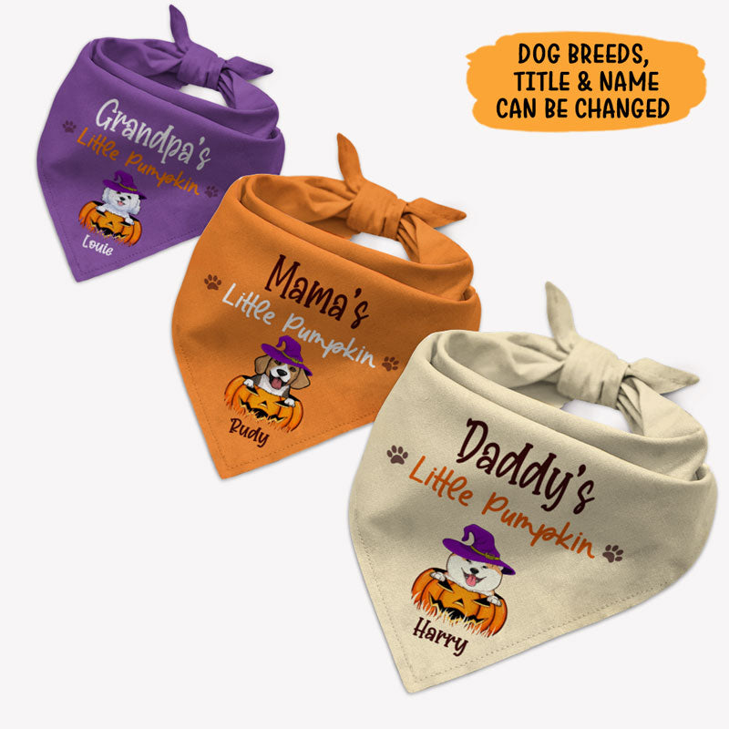 Little Pumpkin Dog Bandana, Personalized Bandana, Halloween Costumes for Dogs