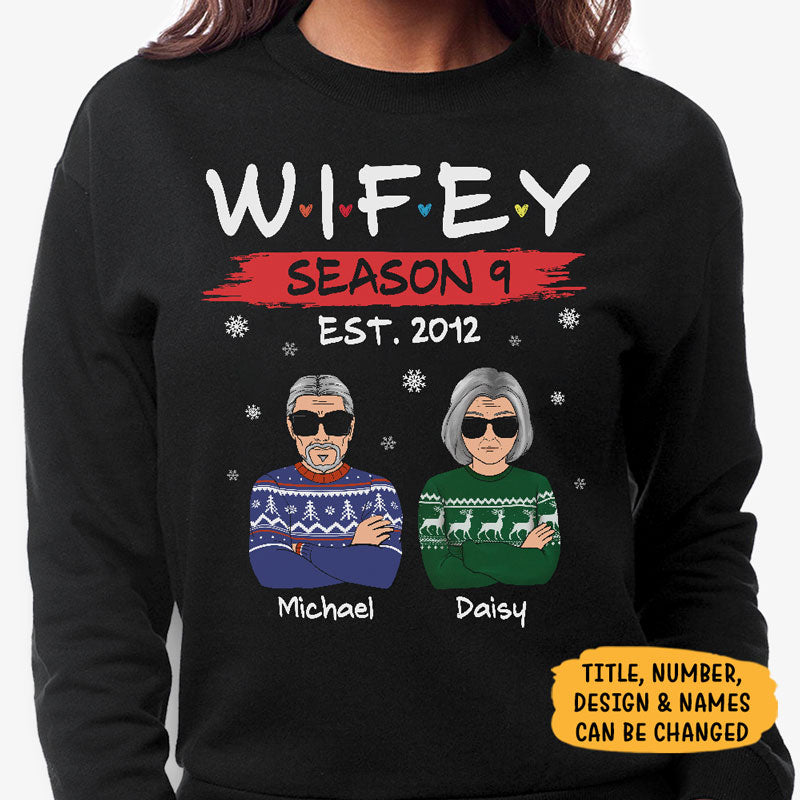 Hubby Wifey Old Couple, Personalized Custom Sweaters, T Shirts, Christmas Gifts