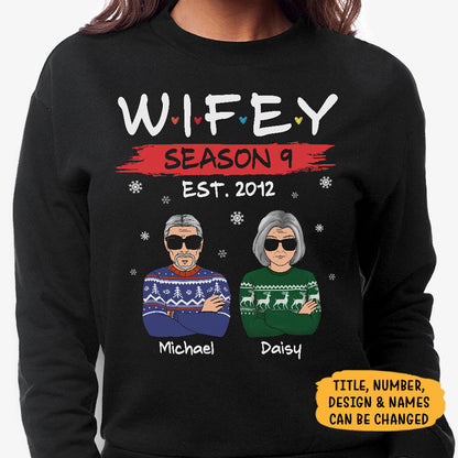 Hubby Wifey Old Couple, Personalized Custom Sweaters, T Shirts, Christmas Gifts