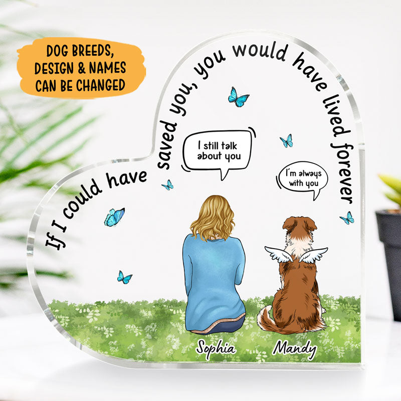 If I Could Have Saved You, Personalized Keepsake, Heart Shaped Plaque, Memorial Gift For Dog Lovers