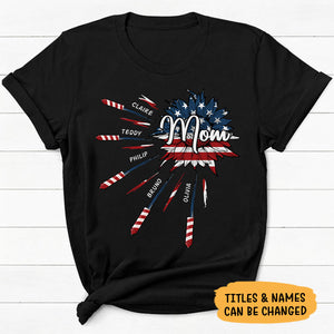 Custom Title Firecrackers, July 4th, Personalized Shirt, Mother and Grandma Gifts