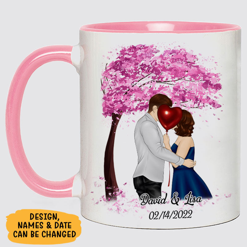 My Heart Is Wherever You Are, Personalized Accent Mug, Valentine Gifts For Him, Gifts For Her