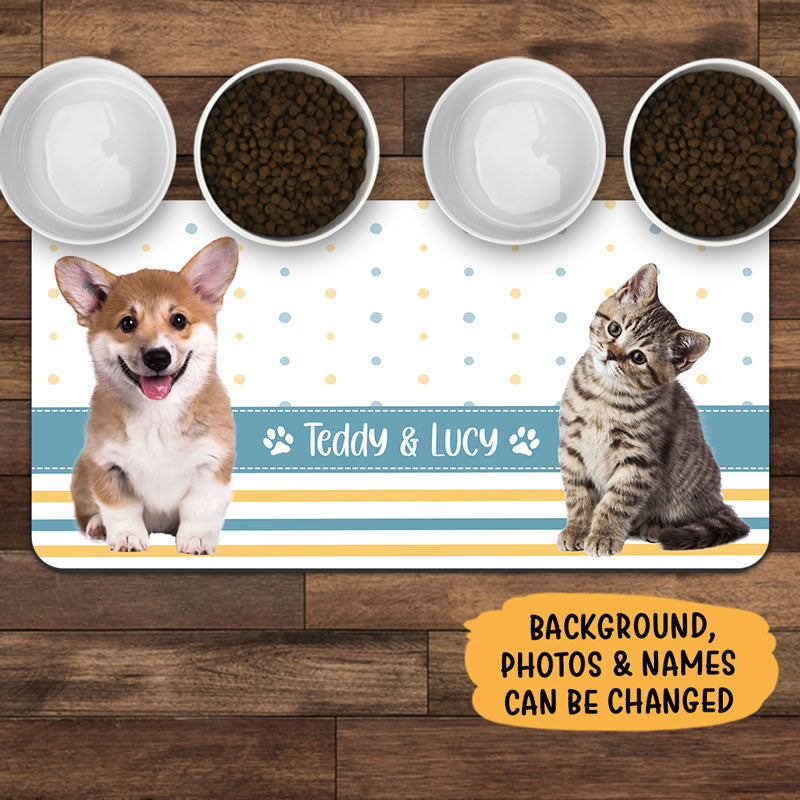 Personalized Pet Bowl Mats, Dog Lover Gift, Cat Lover Gift, Pet