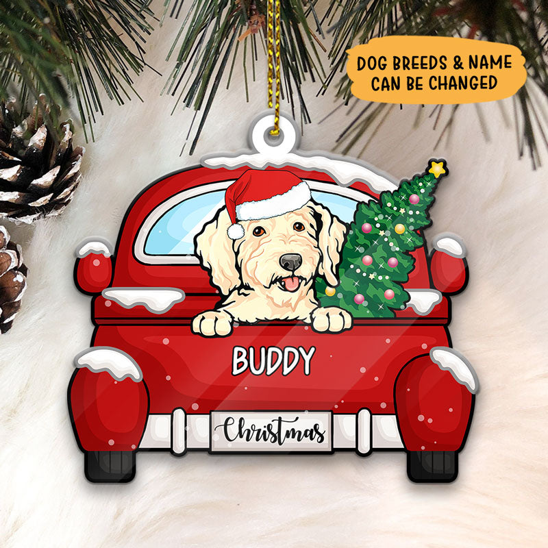 Personalized Christmas and Dogs, Christmas Shaped Ornament, Custom Gift for Dog Lovers
