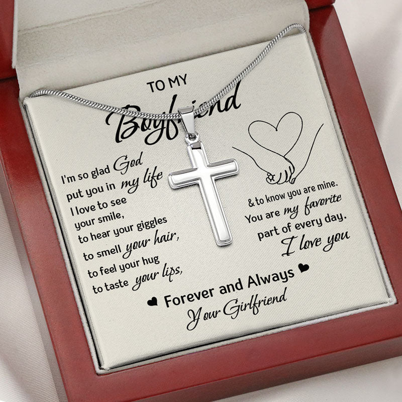 God Put You In My Life, Personalized Cross Necklace, Valentine's Day Gifts For Him