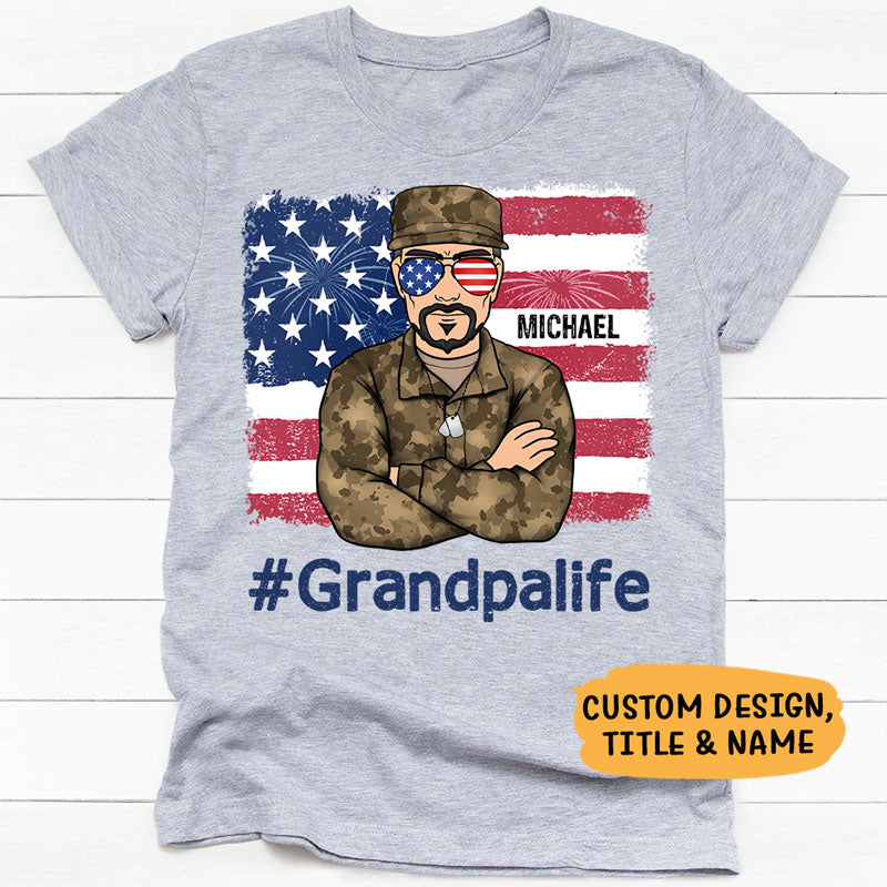 Dad Life or Grandpa Life Old Man, July 4th, Personalized Shirt, Father Gifts