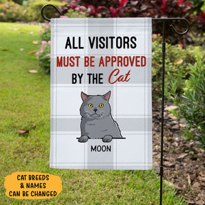 All Visitors Must Be Approved By The Cats, Custom Flags, Personalized Cat Decorative Garden Flags