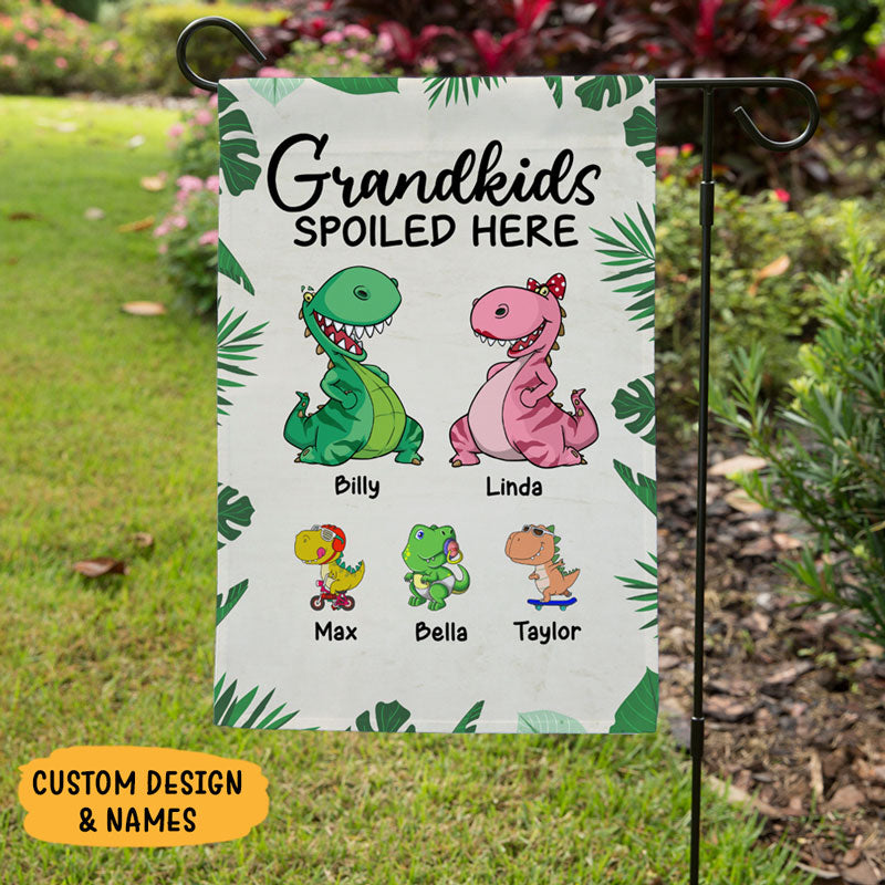 Grandkids Spoiled Here, Custom Flags, Personalized Decorative Garden Flags