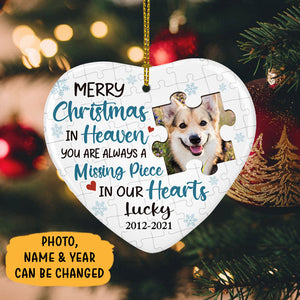 Missing Piece In Our Heart, Personalized Heart Ornaments, Custom Photo Ornament, Custom Memorial Gifts