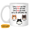 Every Treat You Fake Mugs, Funny Custom Coffee Mug, Personalized Gift for Cat Lovers