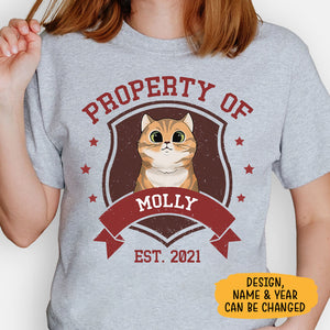 Property Of Dog Cat, Personalized Shirt, Custom Gift For Pet Lovers
