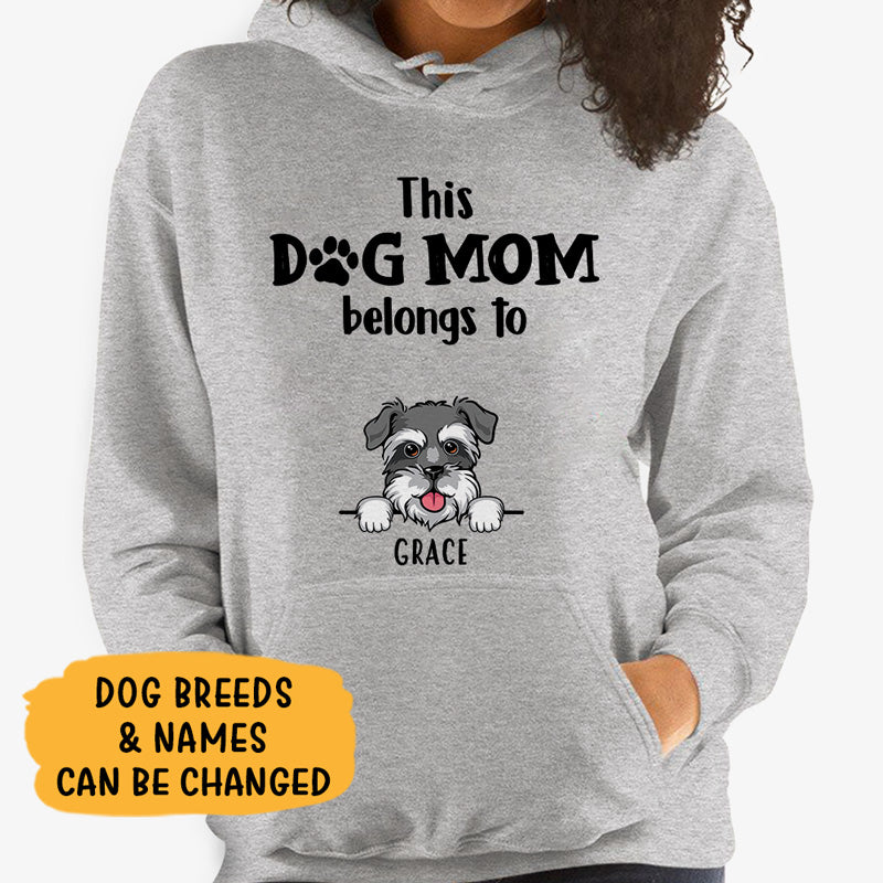 This Dog Mom, Personalized Custom Hoodie, Sweater, T shirts, Mother's Day Gift for Dog Lovers