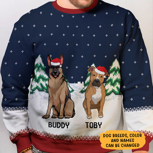 Christmas Dogs, Personalized All-Over-Print Sweatshirt, Gift For Dog Lovers