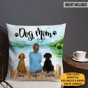Dog Mom Pillow, Personalized Pillows, Custom Gift for Dog Lovers