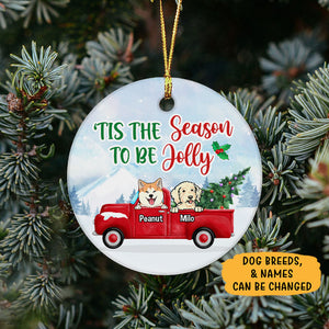 To Be Jolly, Personalized Circle Ornaments, Custom Gift for Dog Lovers