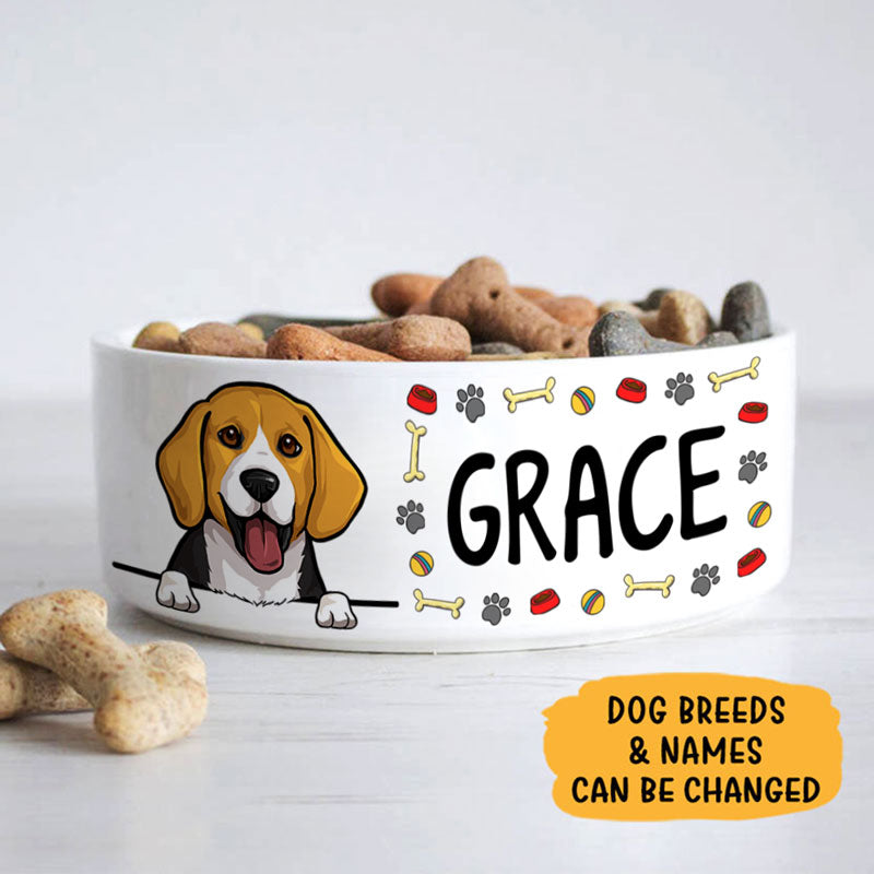 Personalized Custom Dog Bowls, Funny Design, Gift for Dog Lovers