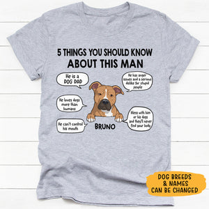 Five Things About Dog Dad, Personalized Father's Day Shirt, Custom Gifts For Dog Dad